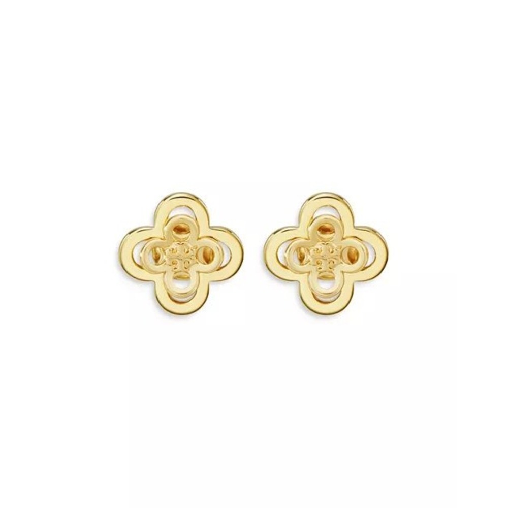 Tory Burch Gold-Tone Clover Stud Earrings / NWT / Dustbag Included / $110 MSRP